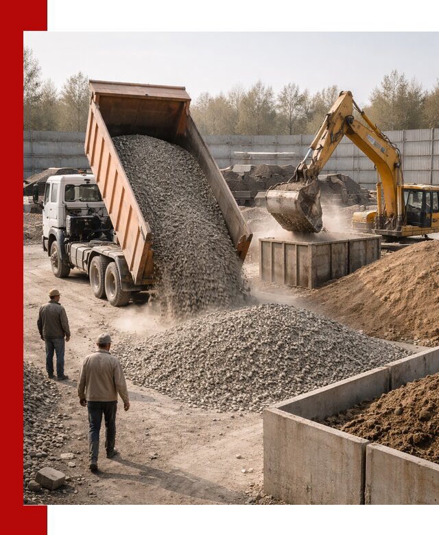 Доставка нерудных материалов с погрузкой и разгрузкой в Бийске