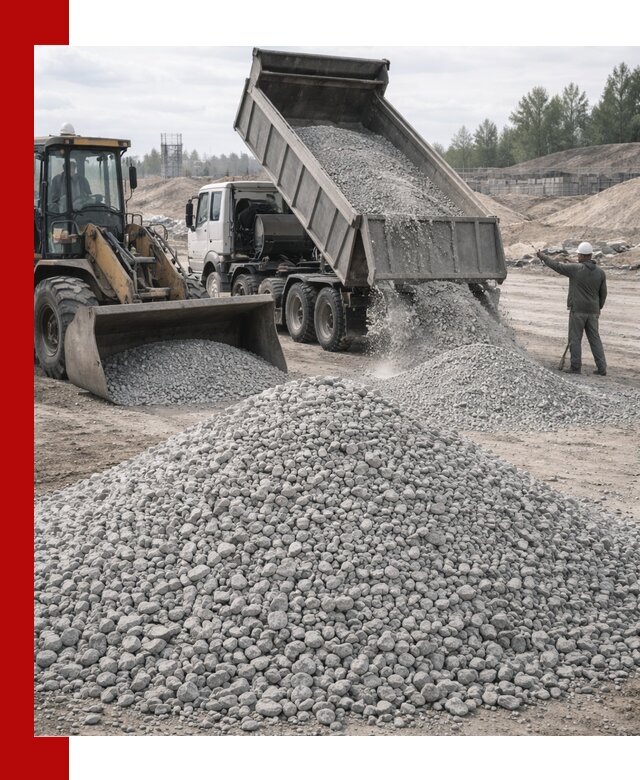 Доставка известнякового щебня фр. 5–20 в Бийске
