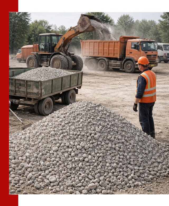 Доставка известнякового щебня фракция 20–40 в Бийске