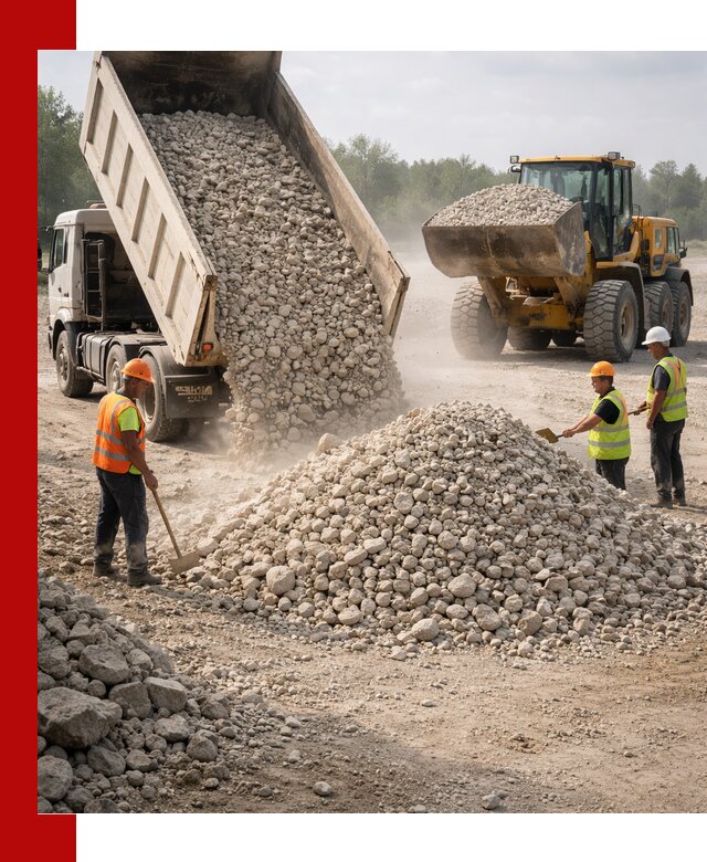 Доставка известнякового щебня фр. 40-70 в Бийске