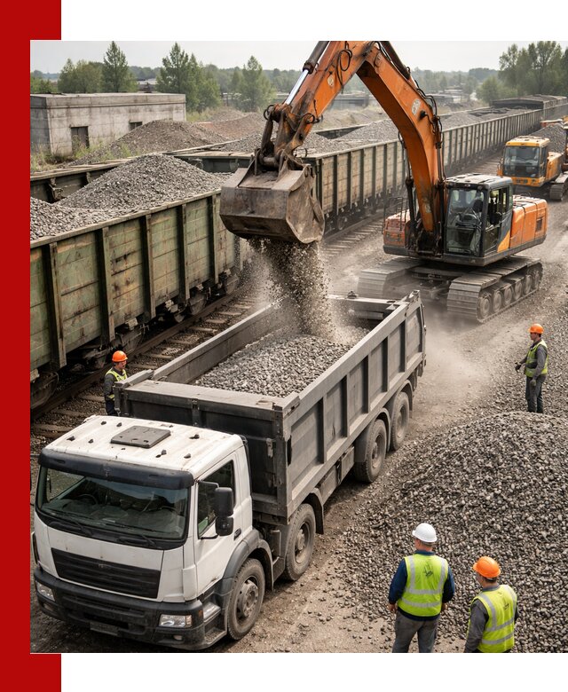 Железнодорожный щебень фракция 25–60 для поставок в Бийске