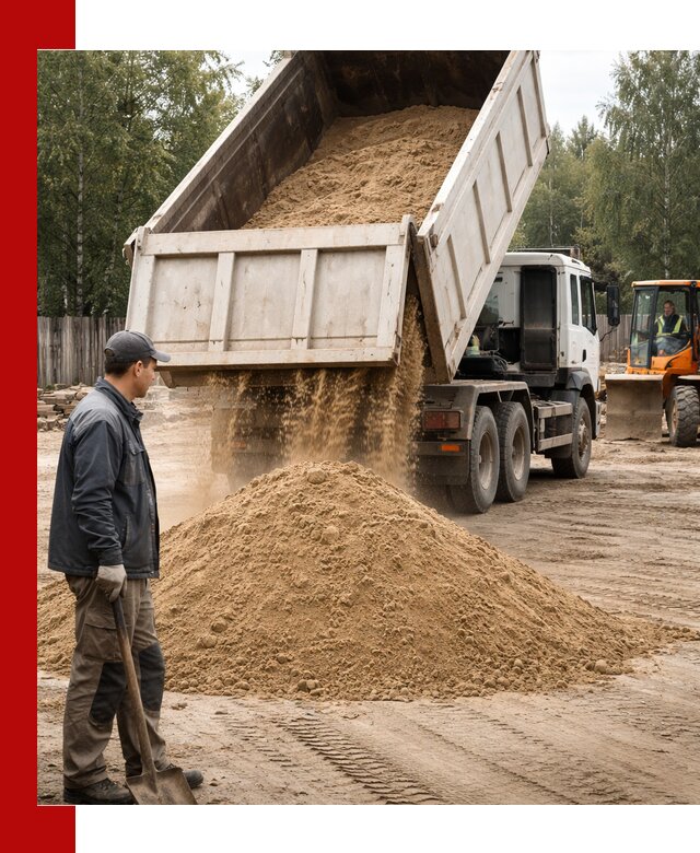 Доставка и продажа песка с разгрузкой в Бийске