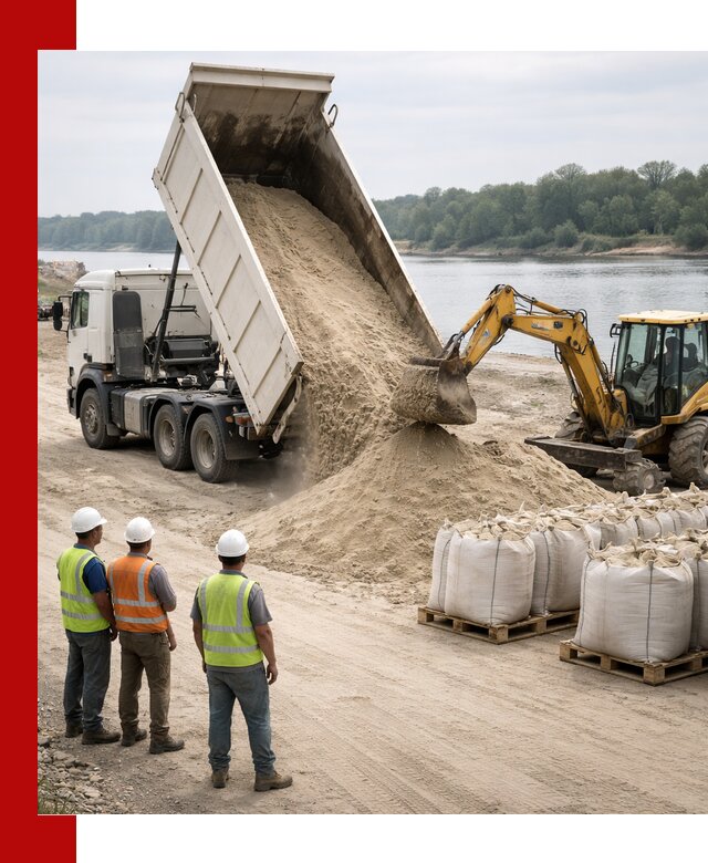 Доставка речного песка в Бийске самосвалами и погрузкой