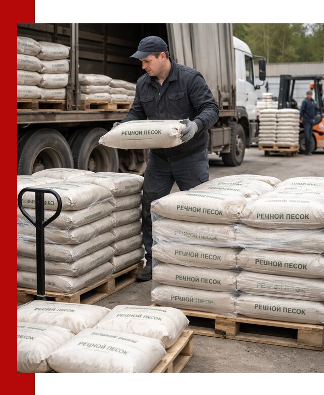 Речной песок в мешках с доставкой в Бийске