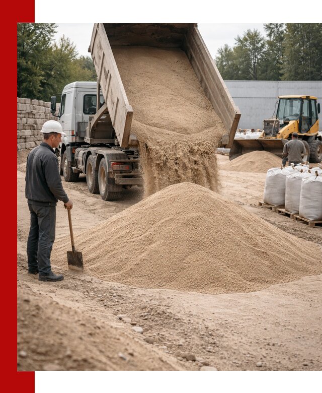 Кварцевый песок фракция 0–3 мм с доставкой в Бийске