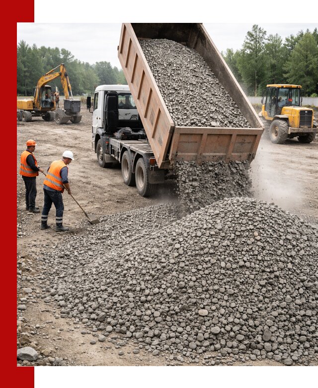 Доставка гравия фракции 40-70 в Бийске оптом и в розницу