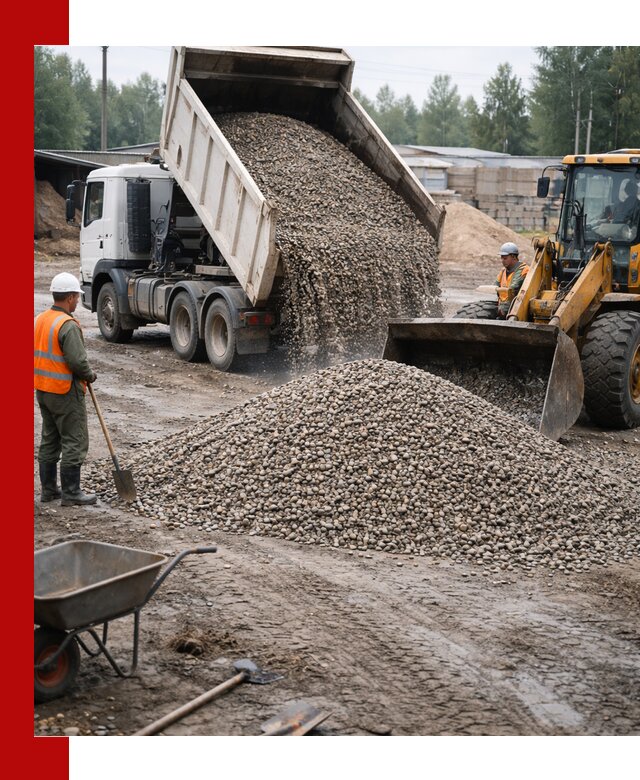 Мытый гравий с доставкой в Бийске от карьера до участка