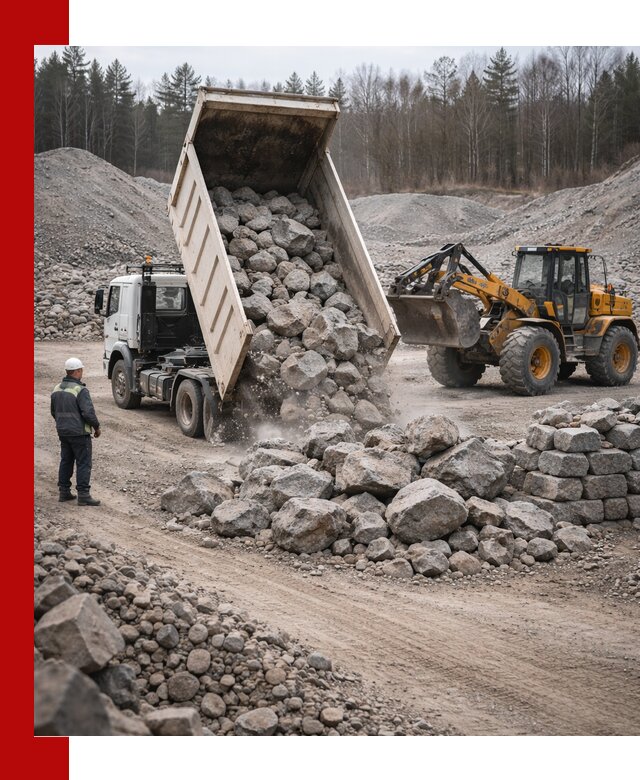 Доставка и продажа бутового гранитного камня в Бийске