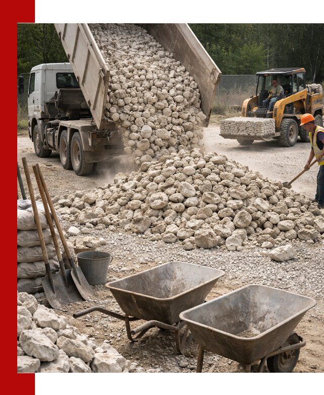 Доставка и продажа бутового известнякового камня в Бийске