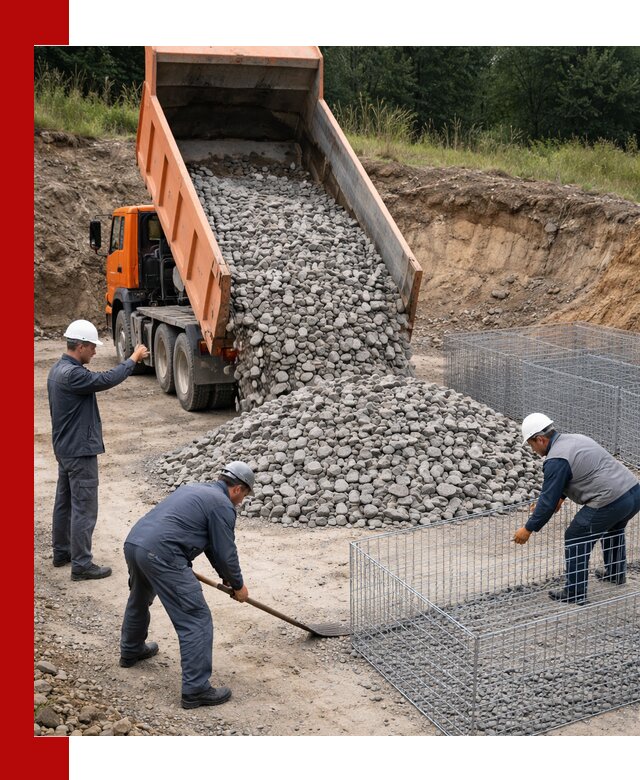 Камень для габионов с доставкой в Бийске быстро и надёжно