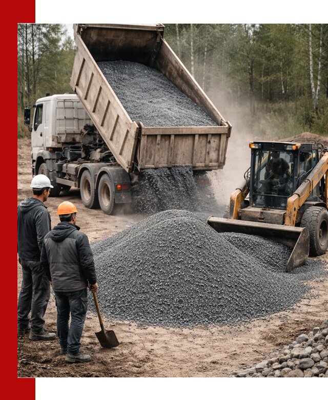 Гранитный отсев 0-5 с доставкой и разгрузкой в Бийске