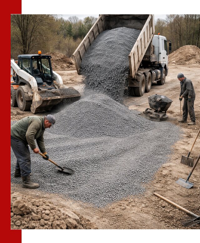 Отсев для подсыпки в Бийске — доставка и подсыпка на участок