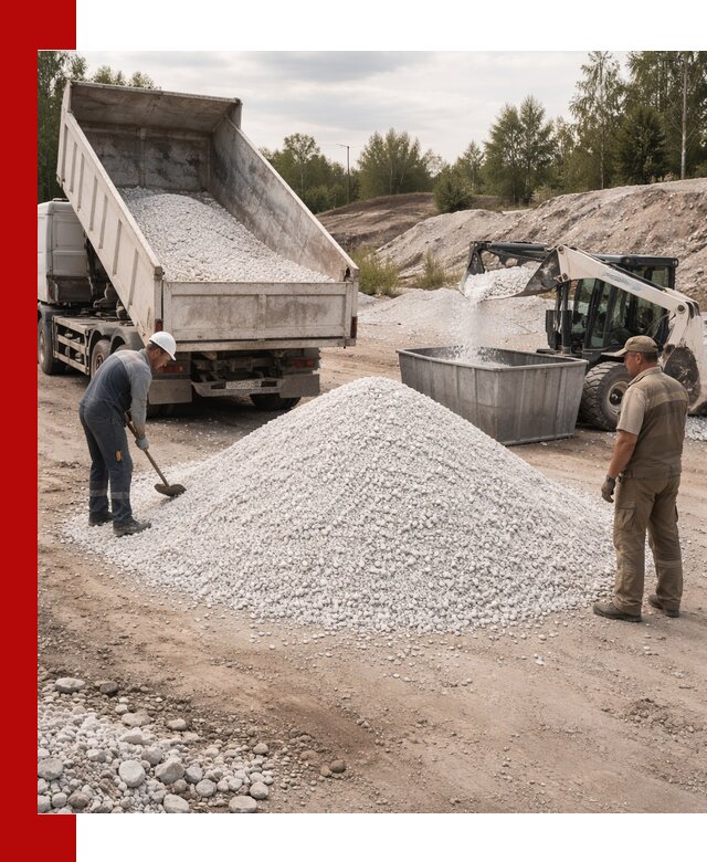 Доставка и продажа белой мраморной крошки в Бийске