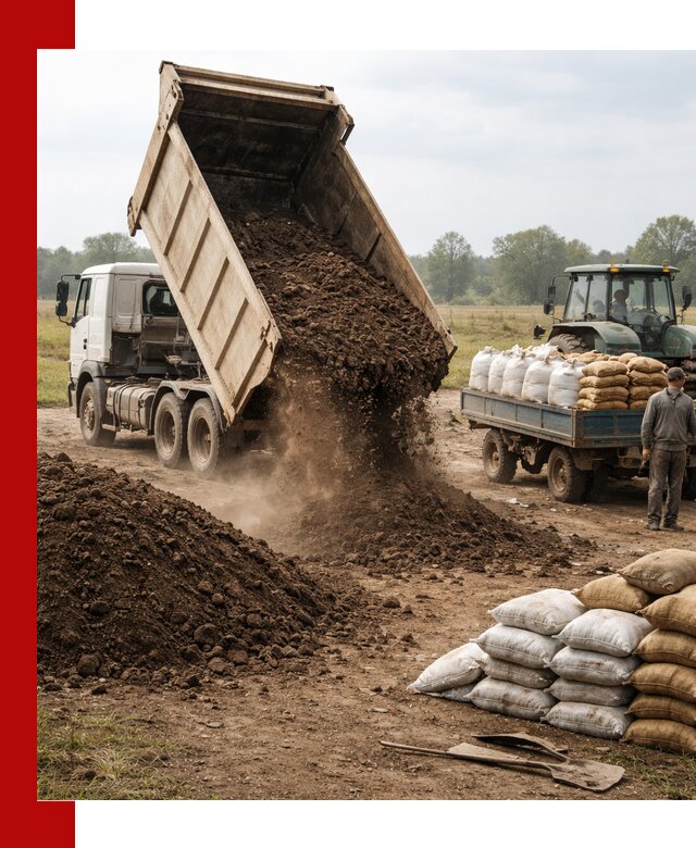Доставка грунта и удобрений оптом в Бийске для сельхоз и строительства