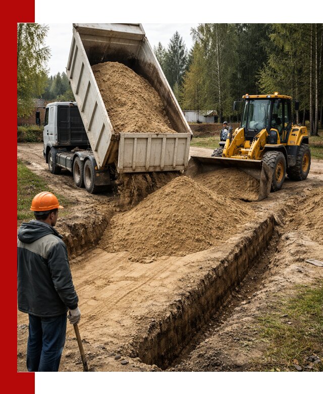 Доставка песчаного грунта в Бийске для строительных работ