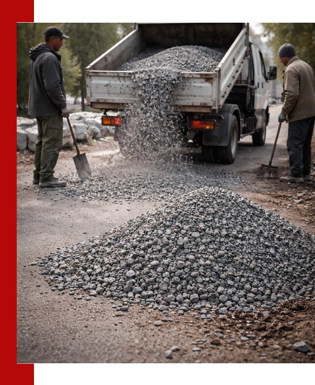 Гранитная крошка для посыпки дорог и тротуаров в Бийске