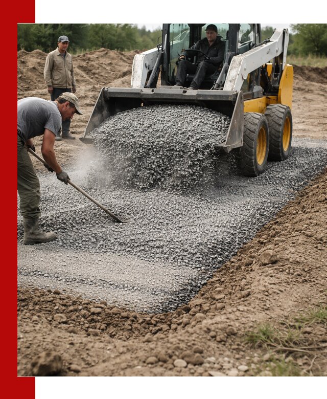 Устройство щебеночной подушки в Бийске для дорог и фундаментов